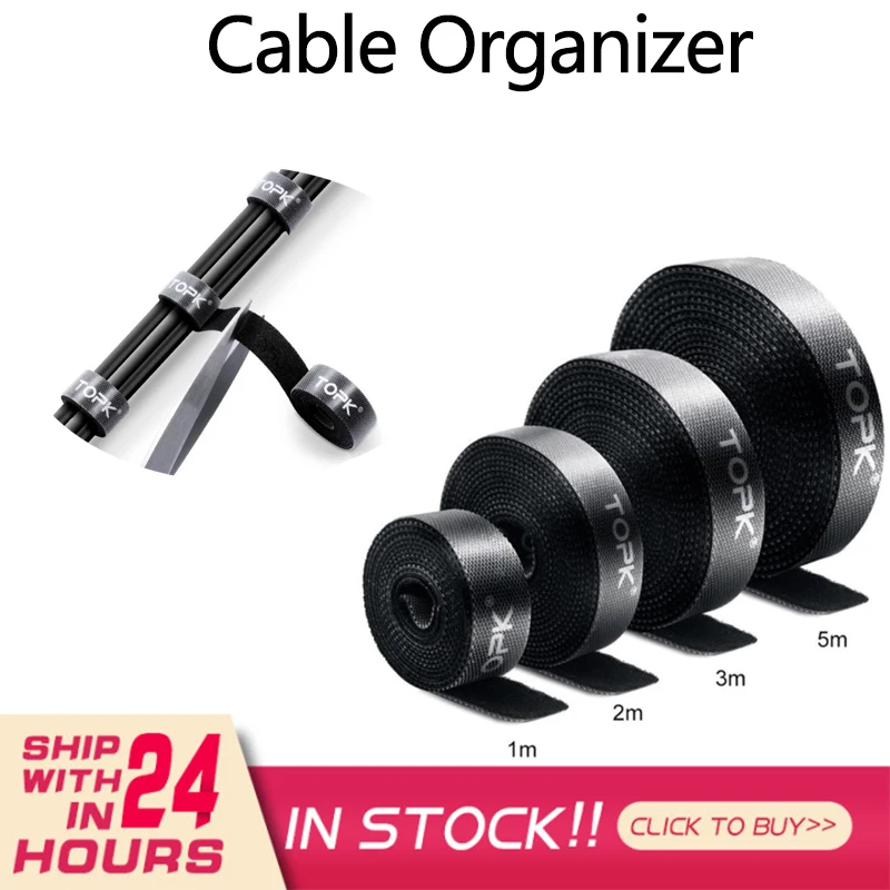 

TOPK Cable Organizer Wire Winder Clip Earphone Holder Mouse Cord Protector Cable Management For IPhone PC Laptop USB Cable