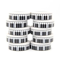 new 10pcsset 15mm10m piano buttons white washi tape washi stickers diy scrapbooking masking tape school office supply