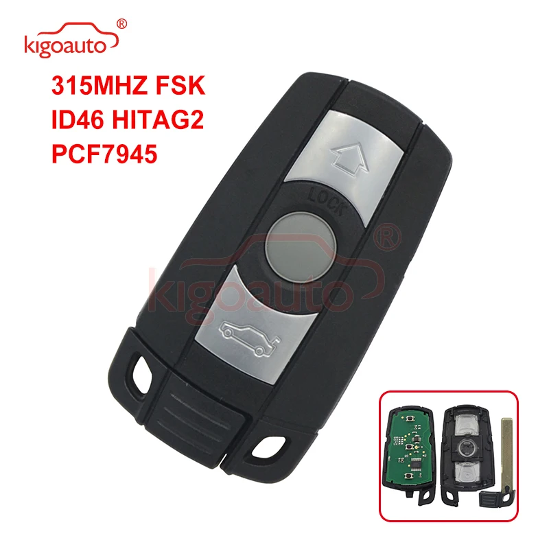 Смарт ключ Kigoauto 3 кнопки 315 МГц FSK KR55WK49127 ID46 PCF7945 чип для BMW 1 5 серии E36 E87 E90 E91|Ключ от