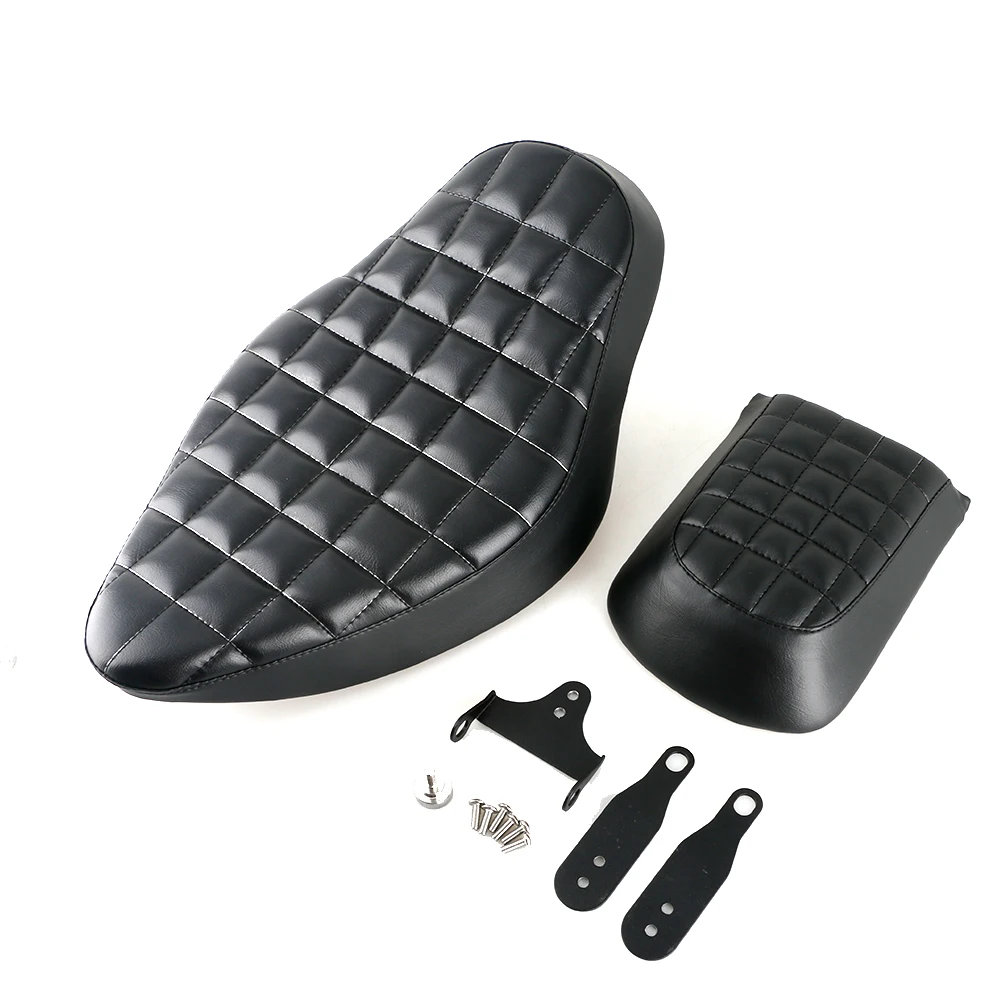 Manual Crafts Diamond Driver with Rear Passenger Seat for Harley Sportster XL883 1200 Cafe Racer Motorcycle |