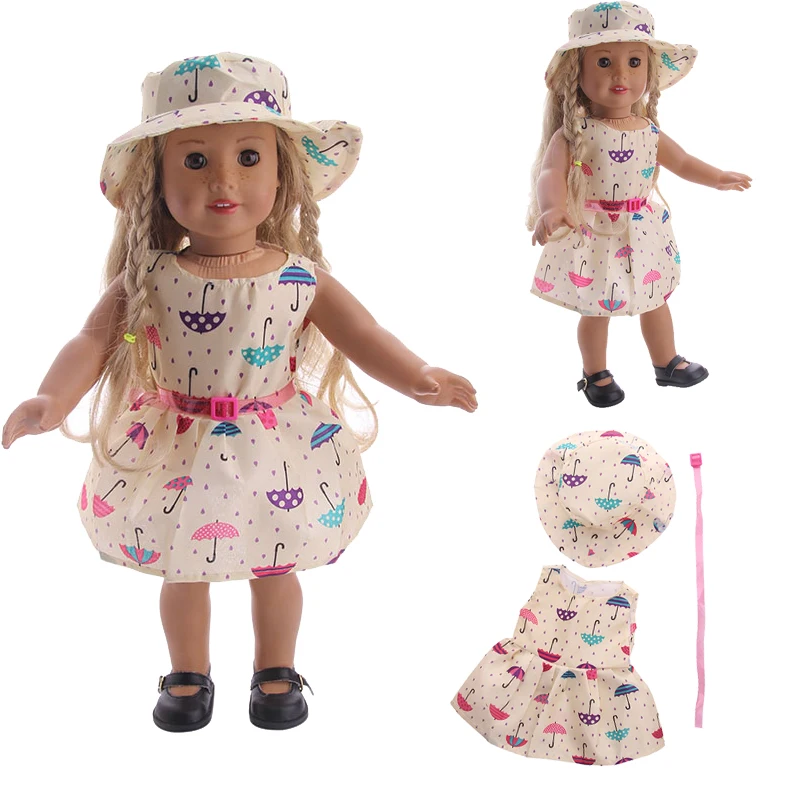 LUCKDOLL маленькое свежее иностранное платье подходит для 18-дюймовых американских