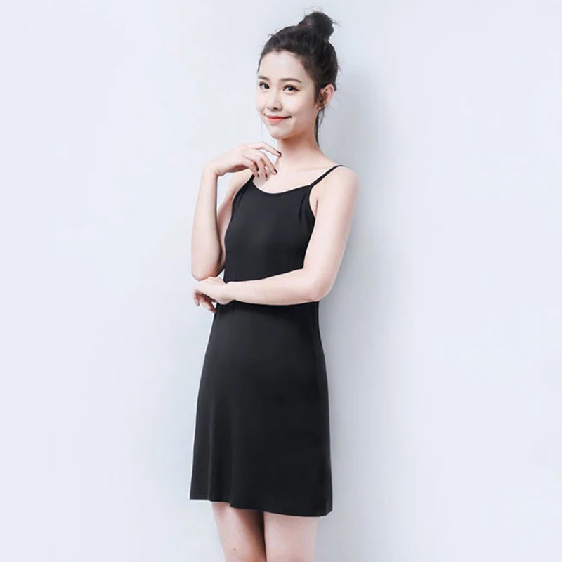 Летняя юбка на бретелях для женщин 2020 Новинка черно белое платье майка средней