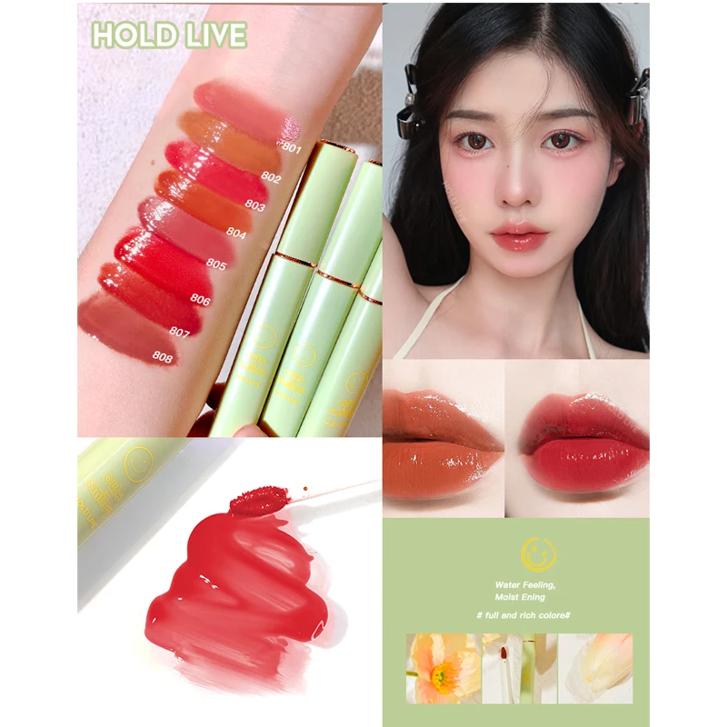 

8 Colors Glitter Liquid Lipstick Long Lasting Moisturizing Brighten Lip Glaze Big Red Lip Beauty Make Up
