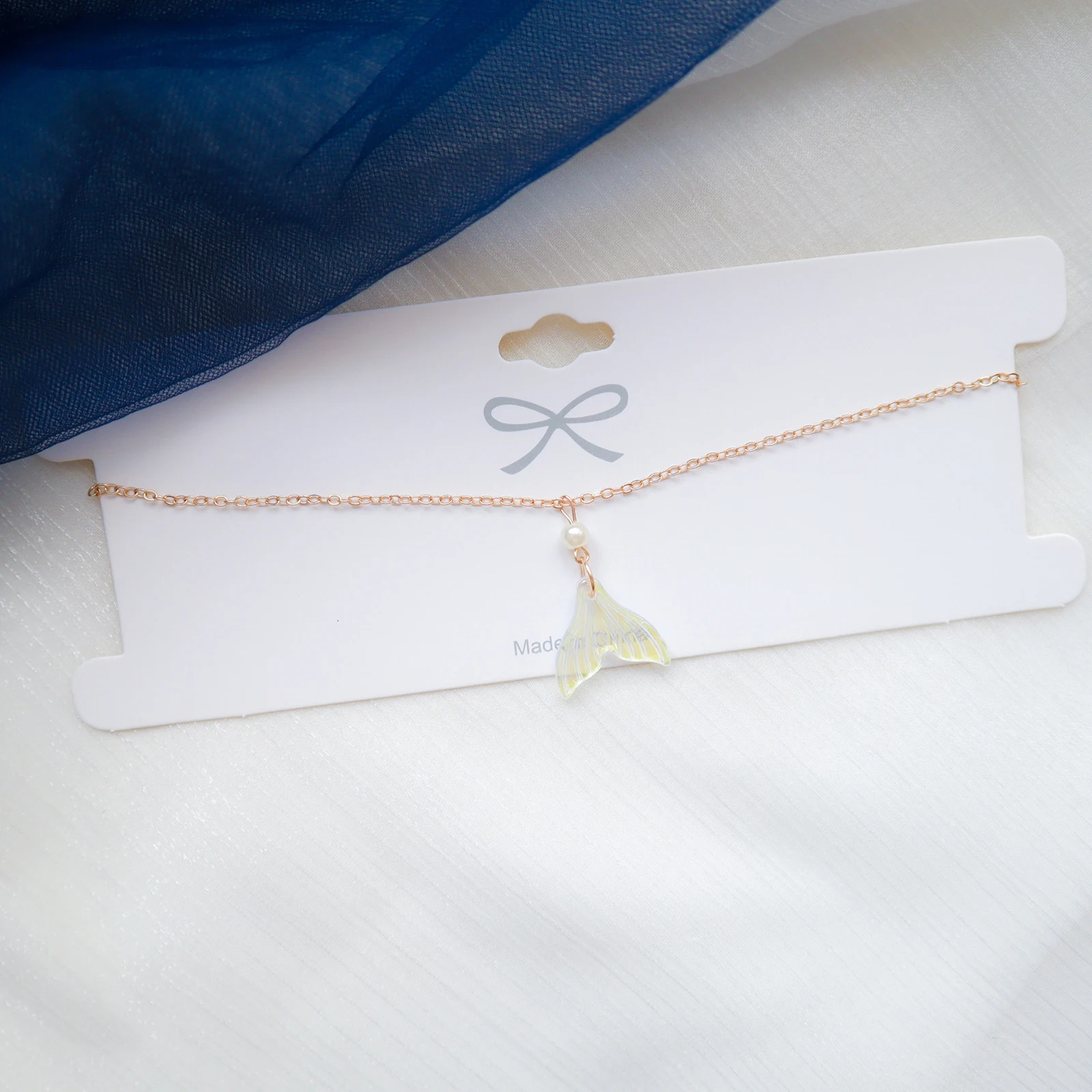 

New Exquisite Shell Fishtail Short Necklace For Women Girls Sexy Choker Glaze Whale Clavicle Chain Necklaces Jewelry Accessories