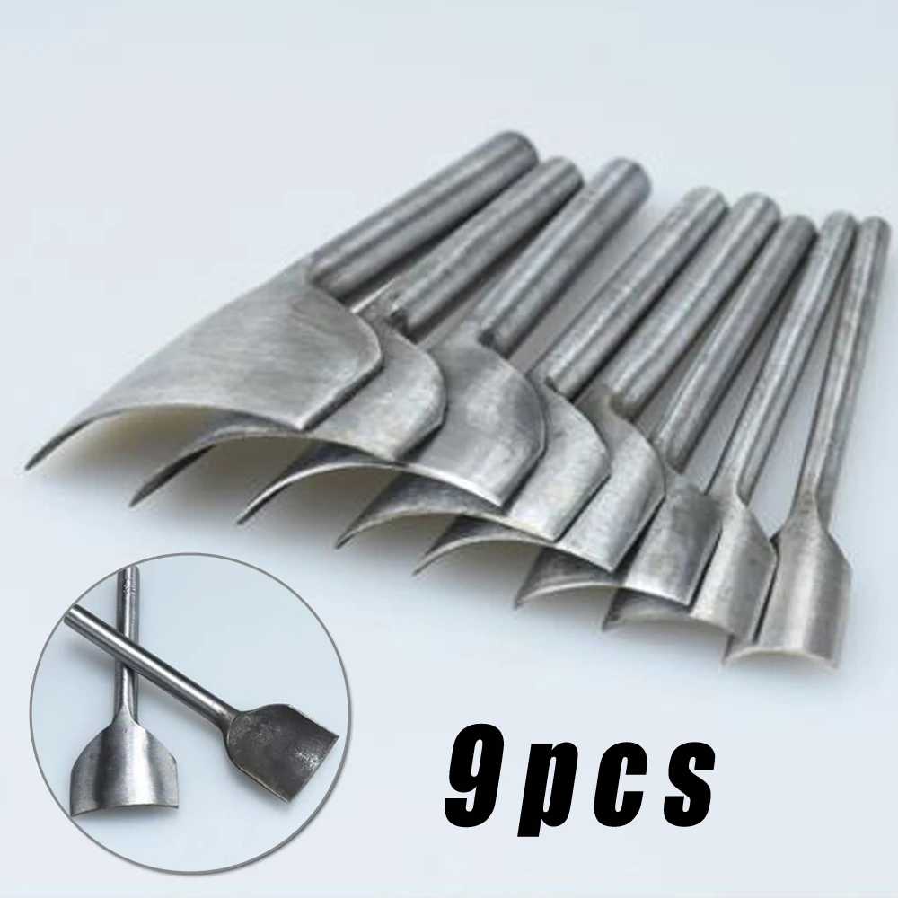

9PCS Leather Punch Tools Steel Handmade Drive Chisel DIY Hand Drilling