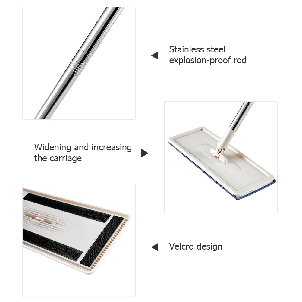 Волшебная Швабра из микрофибры с телескопическим стержнем вращающаяся для