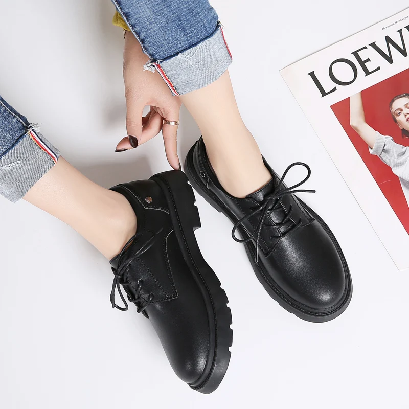 

Women Shoes Woman Handmade Casual Women's Patent Microfiber Flats Shoes Lace Up Shinny New Ladies Flat Shoes Mary Janes Solid