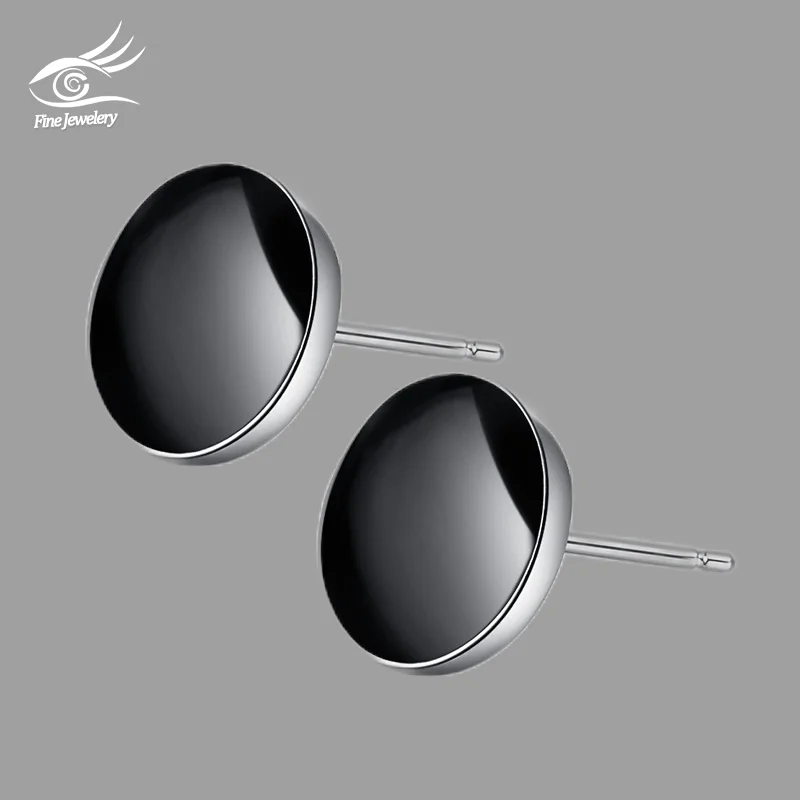 

серьга Korean Exquisite Black Resin Stud Earrings For Women Silver Earring Men Earings Jewelry Earing Brincos Oorbellen Gift