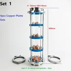 Бесплатная доставка, 4-дюймовая колонна для дистилляционных линз с 4 наборами медных пластин, трехзажимное смотровое стекло, соединение из нержавеющей стали 304