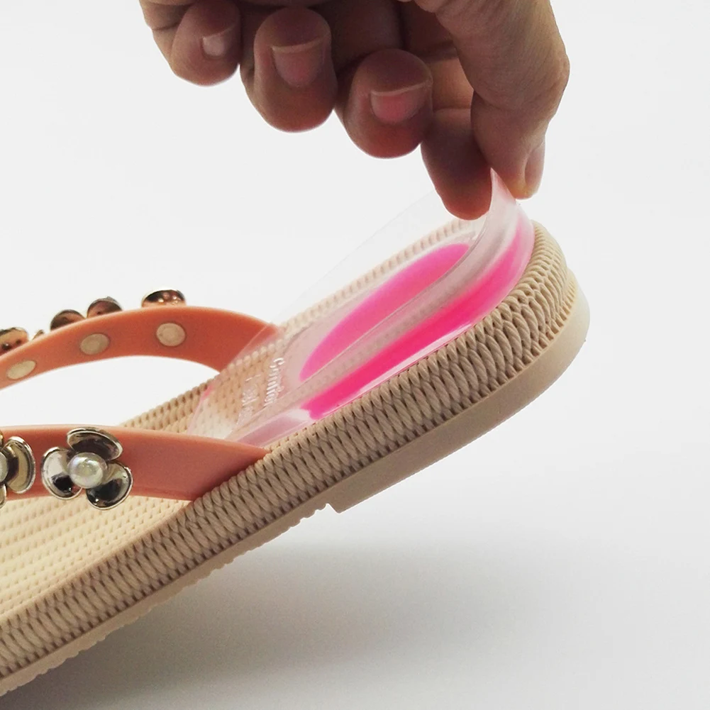 

1pair Soft Silicone Gel Insoles for heel spurs pain Foot cushion Foot Massager Care Half Heel Insole Pad Height Increase