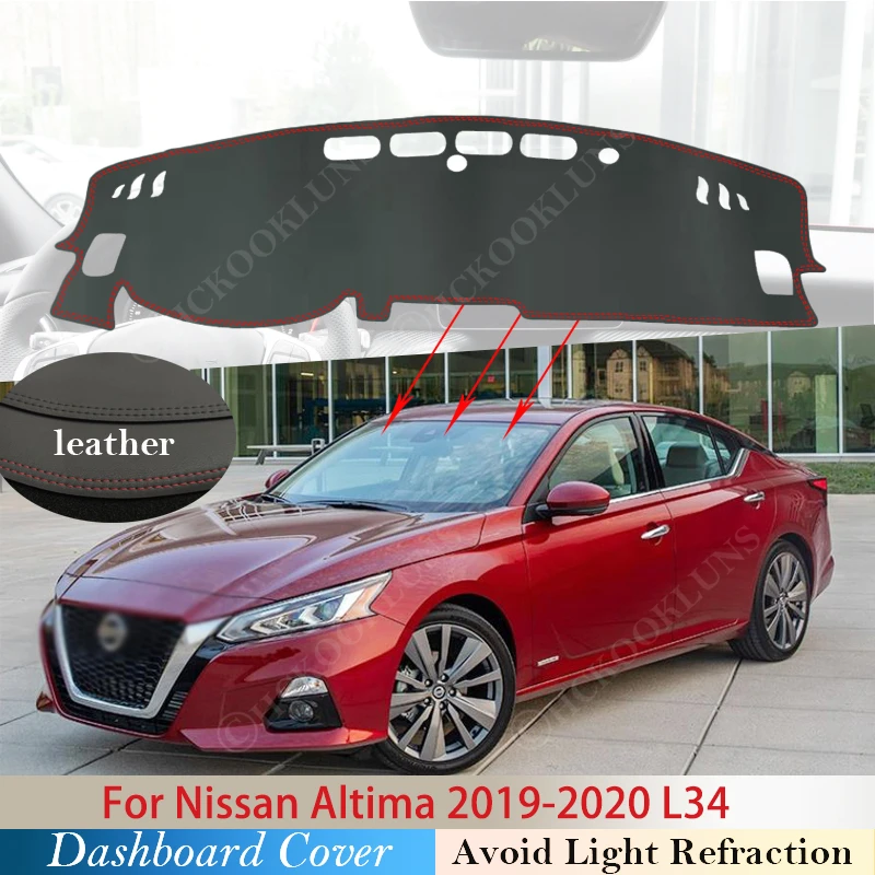 

Из искусственной кожи для Nissan Altima 2019 2020 L34 крышка приборной панели защитная накладка автомобильные аксессуары приборная панель коврик от Солнца Анти-УФ