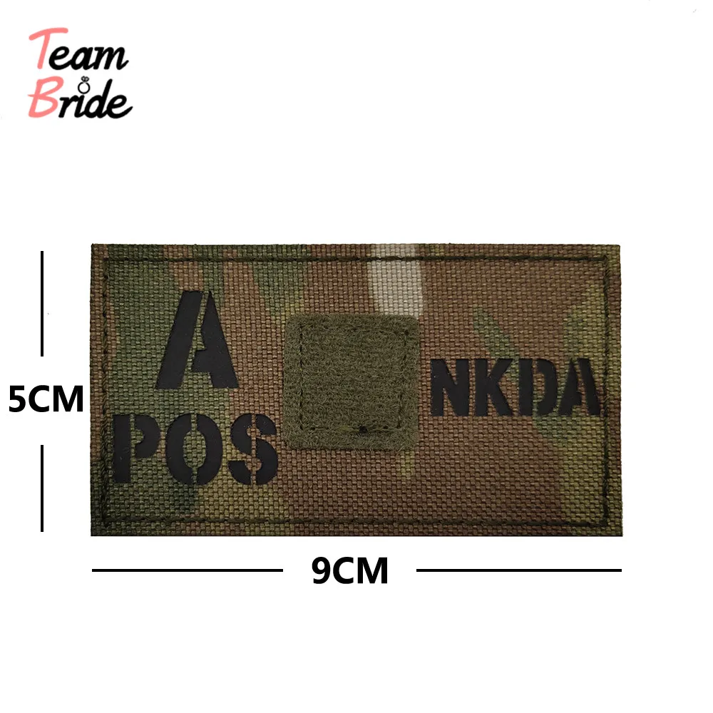 Светящийся 3D патч типа крови ИК лазерная резка рефлектор A + B AB O Положительный POS