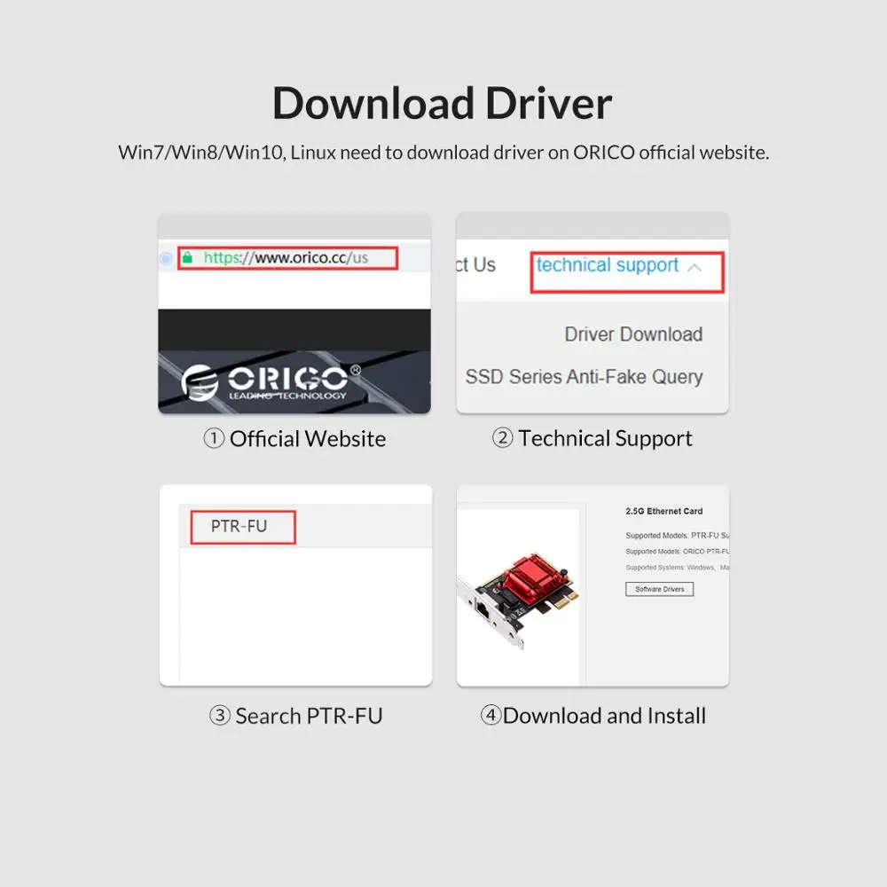плата расширения orico 25g pci express сетев
