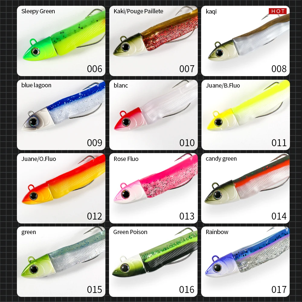 Hunthouse Black Minnow Fishing Lure  Jig Head Soft Lure Shad  25g 40g 60g 90g 120g Bass Pike Easy Shiner Bait