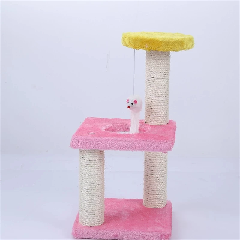 

Three layers of sisal hemp cat climbing frame platform trees catch up cat toys pet supplies multi-function column drill hole