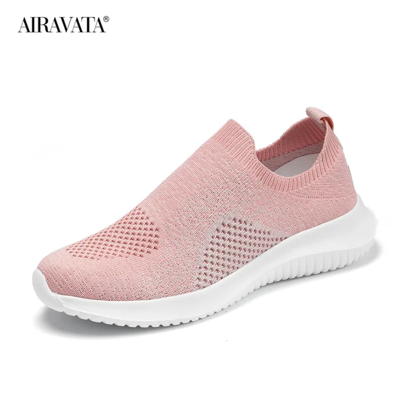

Airavata Women's Summer Slip-On Shoes Sneakers Running Shoes Casual Sports Comfortable Lightweight Braided Mesh Flat Walking