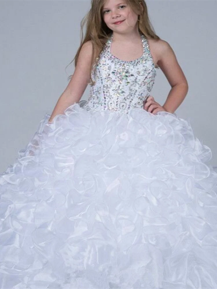 

Flower Girl Dresses For Wedding Applique Lace Sheer Neck Little Princess Cute First Communion Kids Dresses