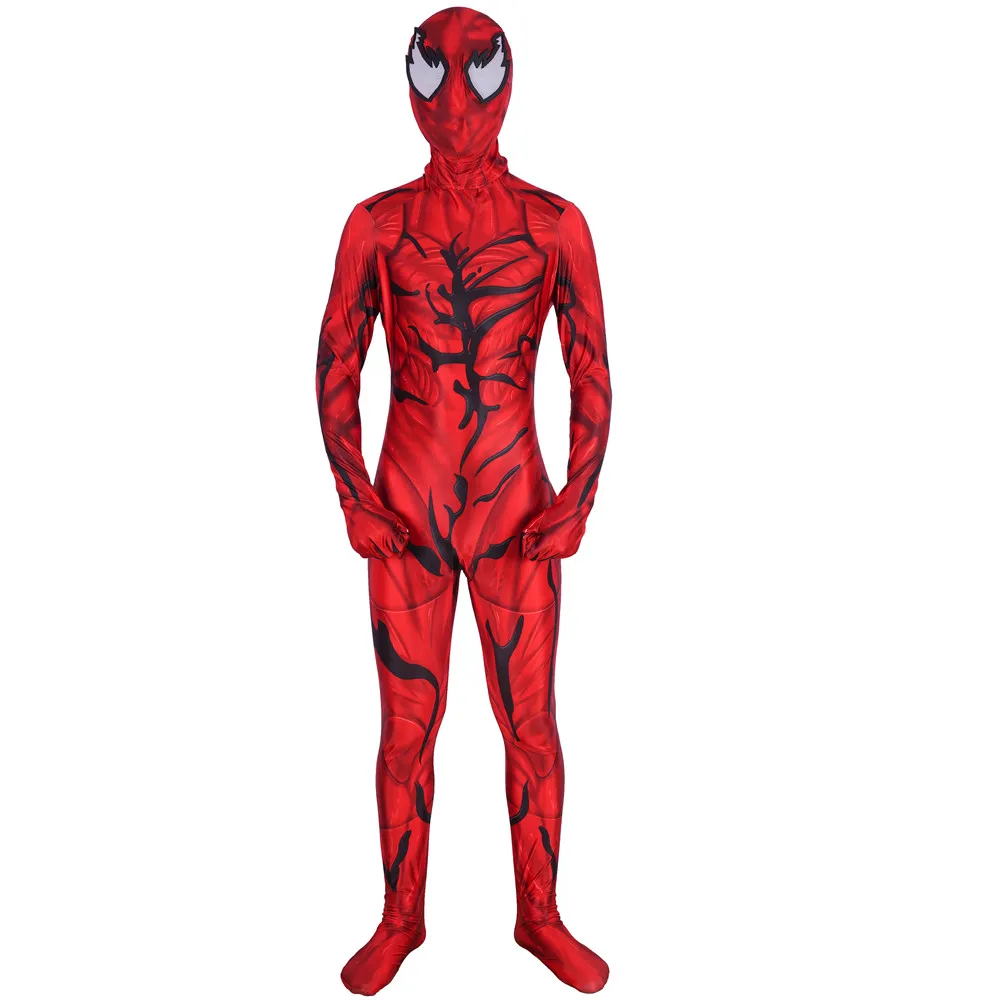 unisex adult kids carnage cletus kasady super villain cosplay costume zentai bodysuit suit jumpsuits halloween free global shipping