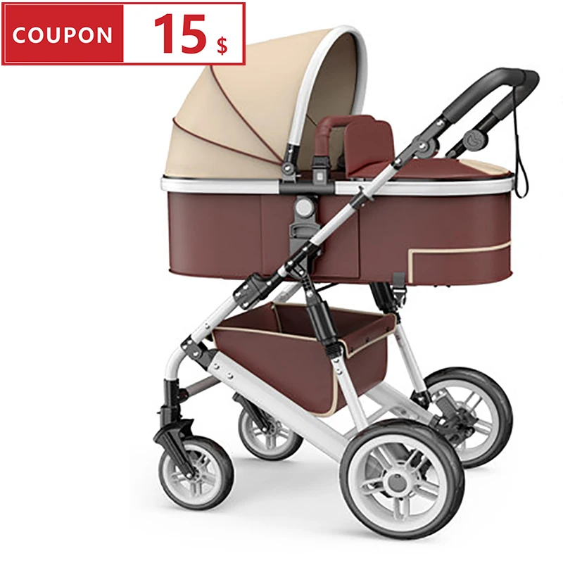 

High-profile luxury baby stroller can sit can lying baby carriage hand can adjustable trolley war ax wheel umbrella car