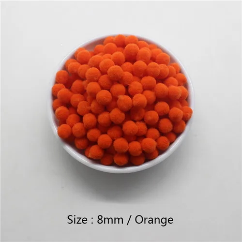 C 12 orange 2000 шт, 8 мм, много вариантов, помпоны, мягкие помпоны, меховые шарики, сделай сам, для дома, сада, свадьбы, украшения, цветы, венки, одежда - Цвет: C 12 orange
