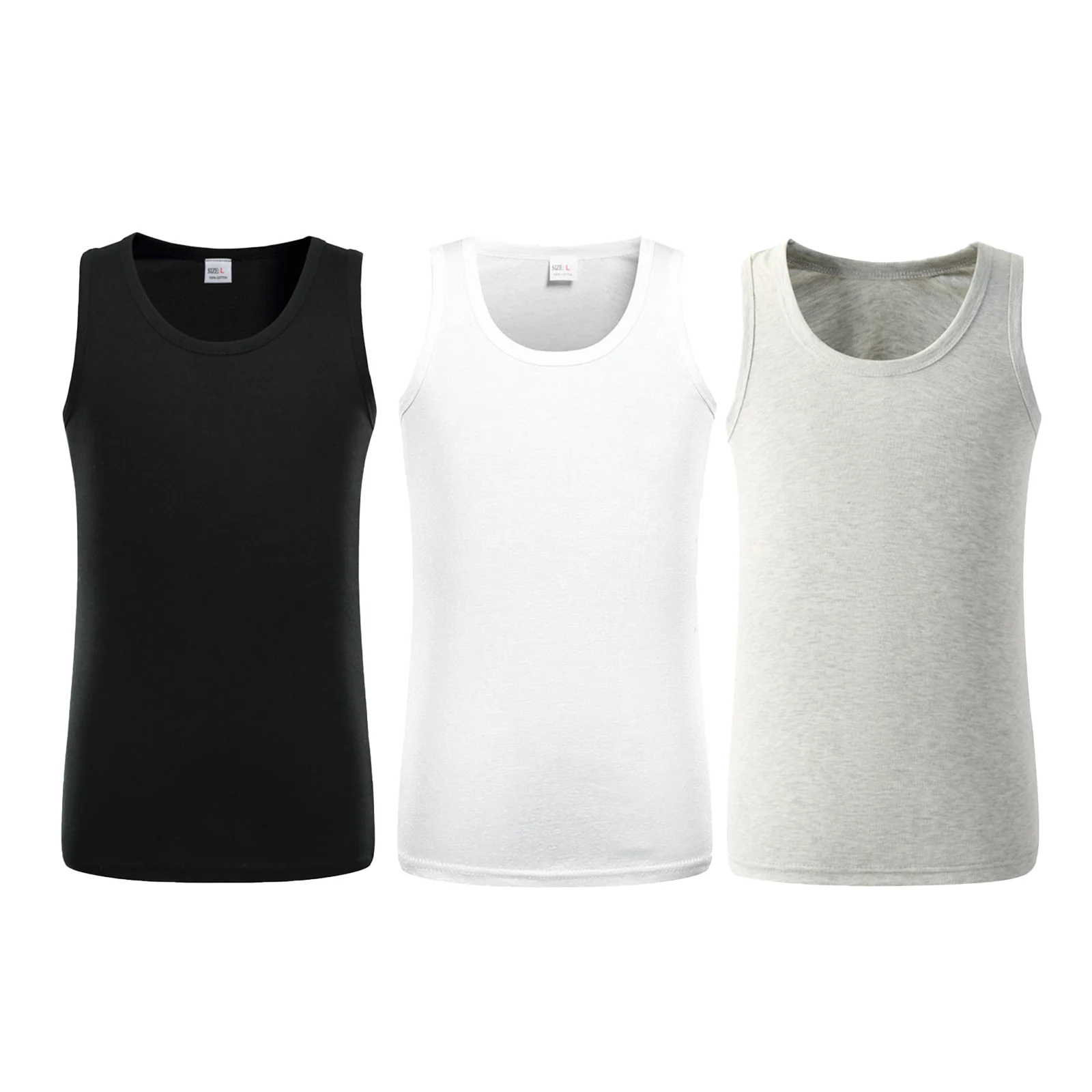 

Men Vest with Classic Round Neck, Simple Style Solid Color Slim Fit Summer Clothing