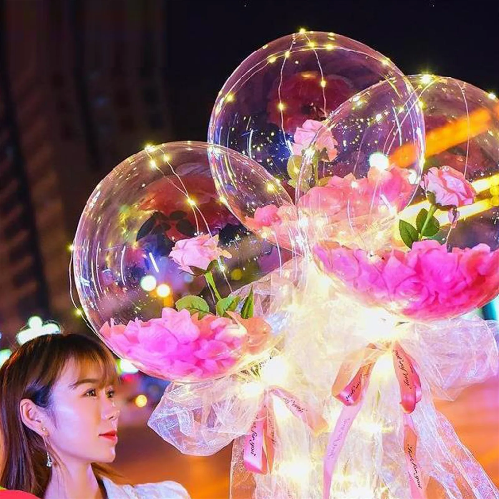 Ручка светодиодных воздушных шаров с барабанные палочки светящийся прозрачный