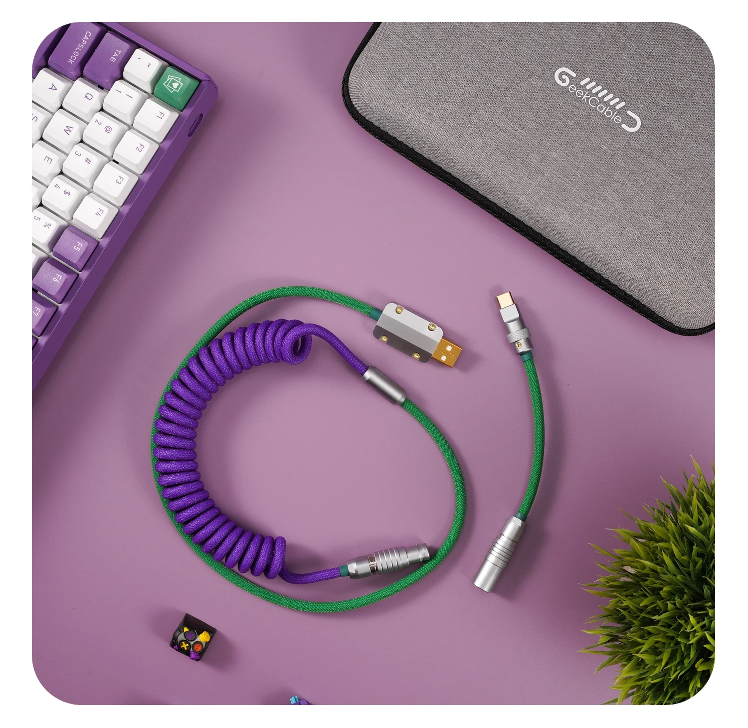 

Механическая клавиатура ручной работы GeekCable, кабель данных для клавиатуры IQUNIX тема SP Keycap Line F96 Joker Colorway Type-C Mini-USB