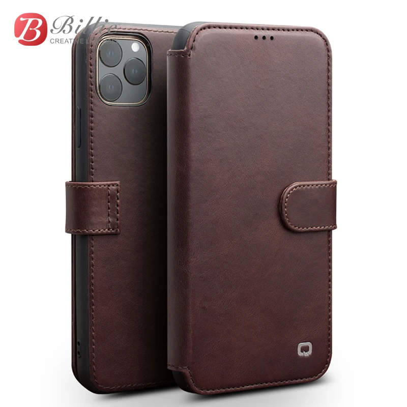 QIALINO модный флип чехол из натуральной кожи для iPhone 11Pro/11 Роскошный телефона с