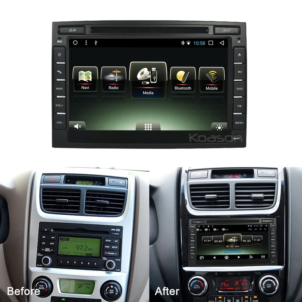 

Koason Android Car Multimedia Player Stereo System For Kia Sportage Soul 8inch GPS Navigation Wifi Bluetooth DVR RDS USB