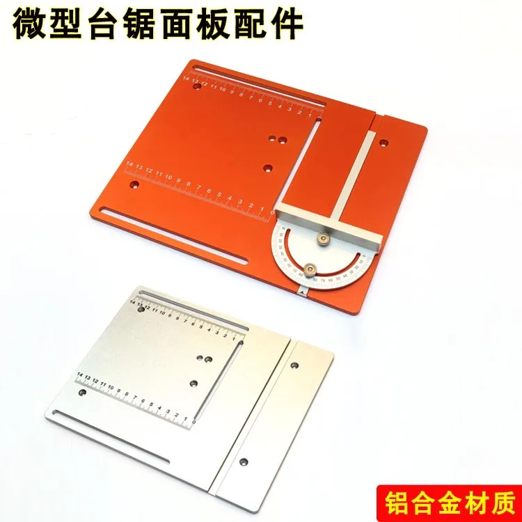 

Aluminum alloy mini table saw panel diy small electric saw table backing angle ruler homemade mini table saw panel