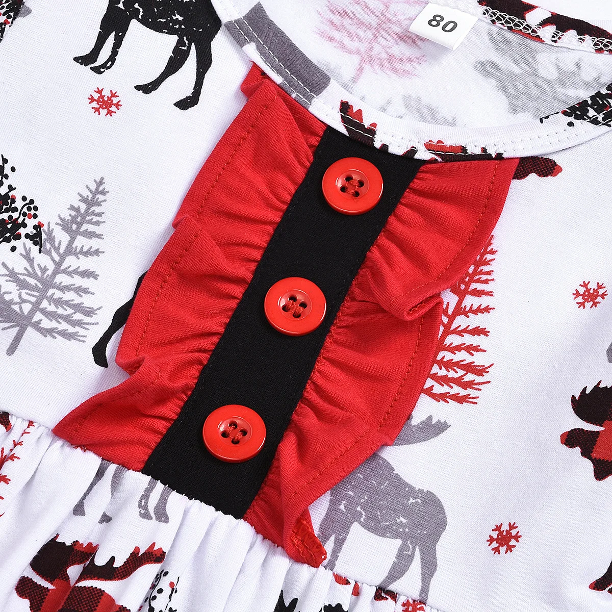 Осень 2020 милое рождественское платье для маленьких девочек с принтом оленя