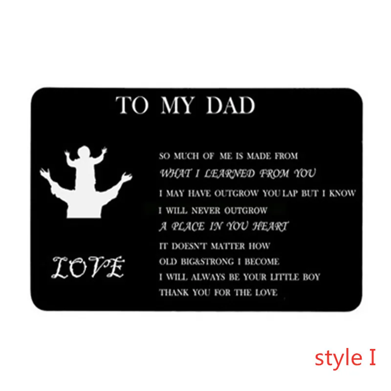 I New Year Love Note Boyfriend Gifts Engraved Wallet Cards Inserts Anniversary Gifts party favors Christmas Gifts for Husband Men - Цвет: I