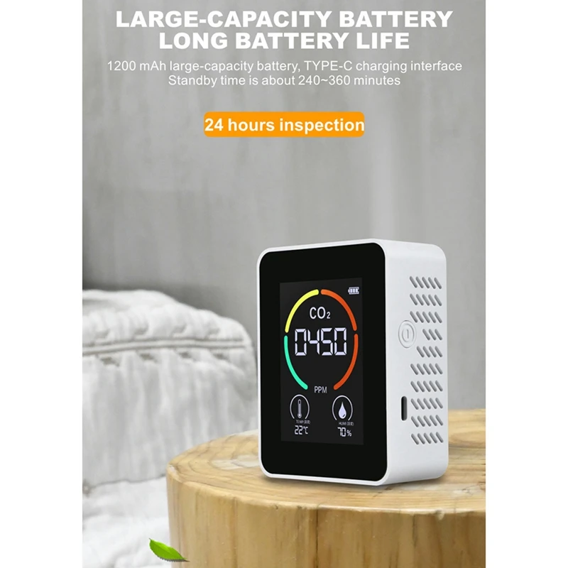 

Carbon Dioxide Digital CO2 Sensor PPM Meters Mini Carbon Dioxide Detector Gas Analyzer Air Quality Monitor USB Detector