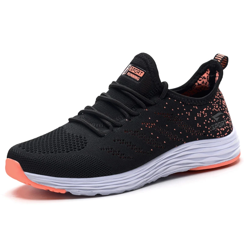 Новинка года; мужские и женские кроссовки; zapatillas mujer Deportiva; дышащие кроссовки со шнуровкой для девочек; мягкие спортивные кроссовки на плоской подошве - Цвет: orange woman sneaker