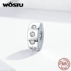 Простая круглая бусина-пробка из серебра 100% пробы с фианитами