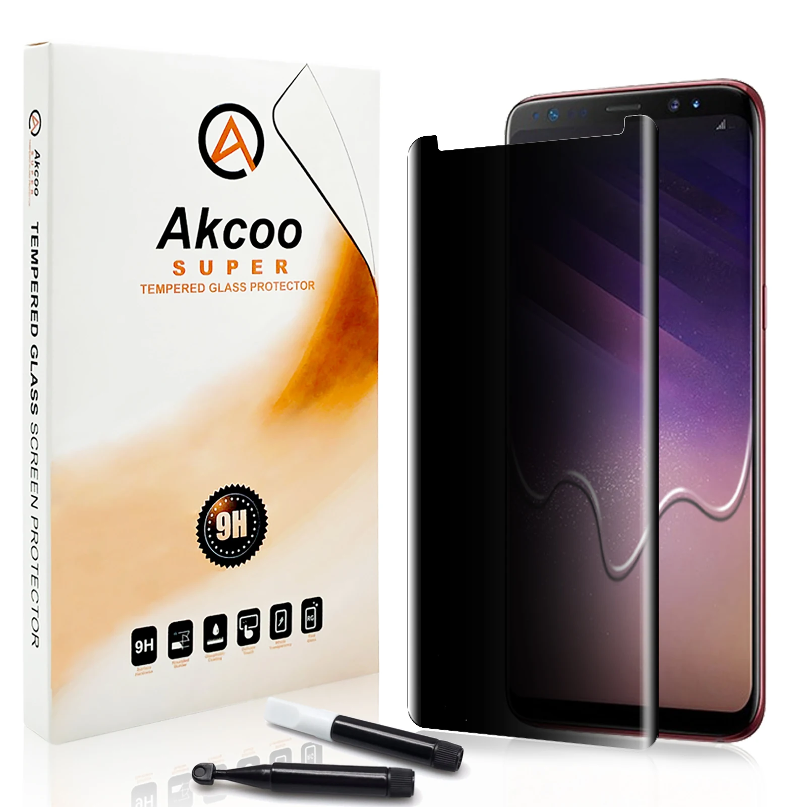 Akcoo Galaxy S8 Plus защита для экрана УФ закаленное стекло Samsung противошпионская