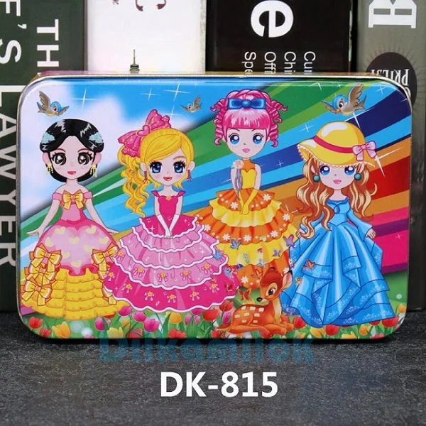 DK-815 Распродажа, 100 шт., мультяшная железная коробка, деревянные головоломки, игрушки для детей, раннее образование, развивающие интеллектуальные головоломки для детей - Цвет: DK-815