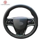 LQTENLEO черный искусственная кожа DIY чехол рулевого колеса автомобиля для Cadillac ATS ATS-L 2013-2019 CTS 2014-2017 ELR 2014-2018