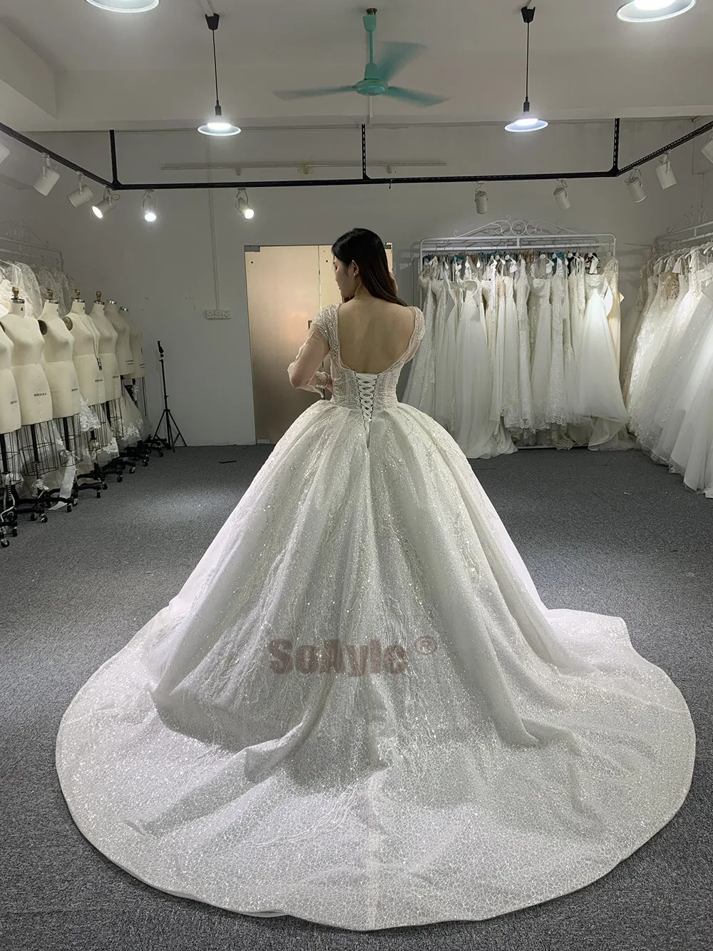 SoAyle Luxury Glitter Long Sleeves Wedding Dress Lace Heavy beading Ball Gown Dresses for Women UP vestido de novia | Свадьбы и
