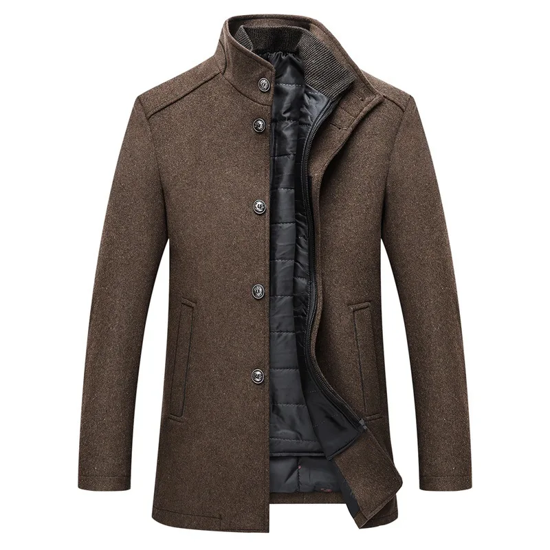 

Winter Men Wool Jacket Slim Fit Thick Warm Coat with Adjustable Vest Male Woolen Jackets Mens Brand Clothing