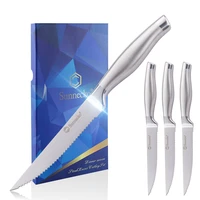 sunnecko 4pcs 5 steak knife set stainless steel blade kitchen knives seamless handle sharp dinner knife meat cutter chef tools