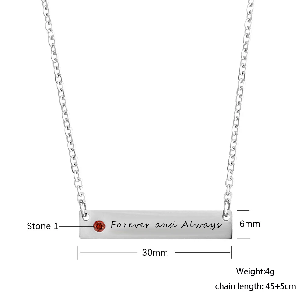 Персонализированное ожерелье из нержавеющей стали с гравировкой имени