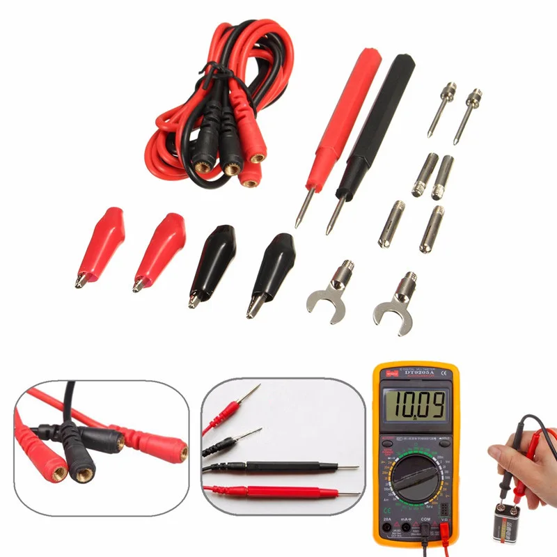 16 шт. Новый Многофункциональный цифровой мультиметр зонд Набор Универсальный