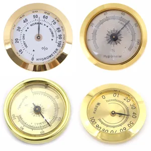 37 мм45 мм круглая Золотая сигара, гигрометр для курения, увлажнение