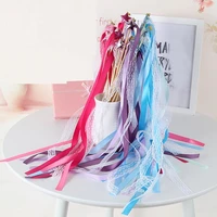 ribbon wands twirling ribbons streamer stick with bell lace applaud cheer cheering item birthday wedding christmas decoration
