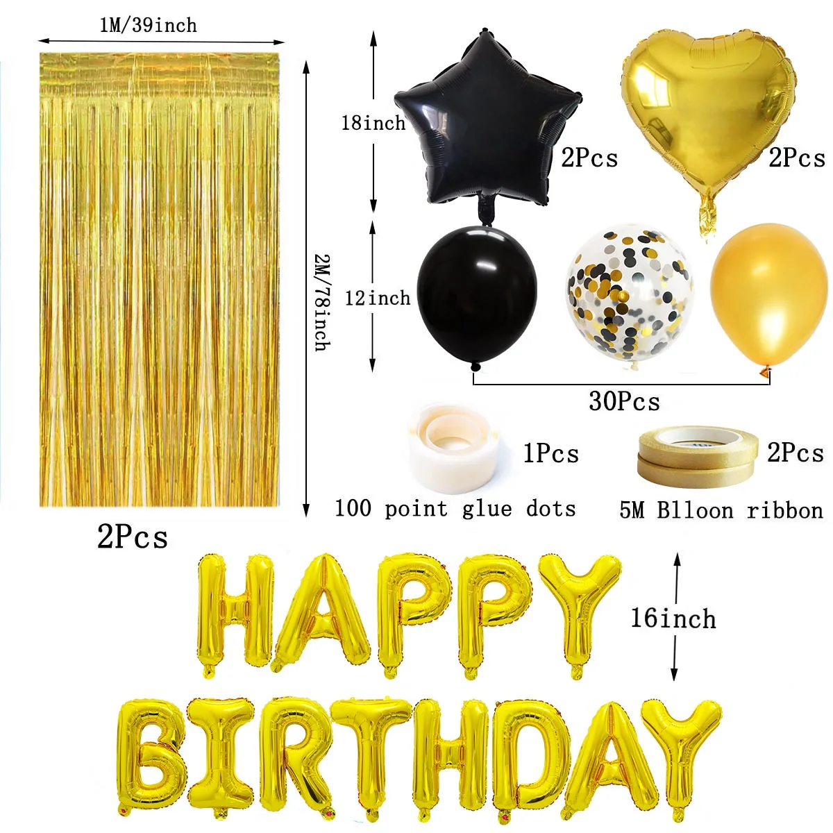 Латексные шары с конфетти золотистые черные для взрослых мужчин женщин