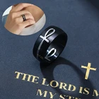 Мужское кольцо отделяемые Египетский крест Анкх кольца из нержавеющей стали черные золотые серебряные религиозные украшения