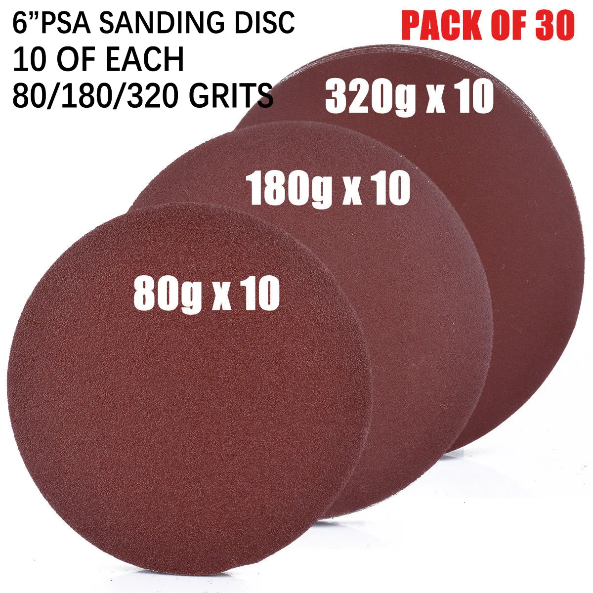 

30pcs Grits 80/180/320 Abrasive Sanding Discs Sticker Sandpapers Polishing Pads