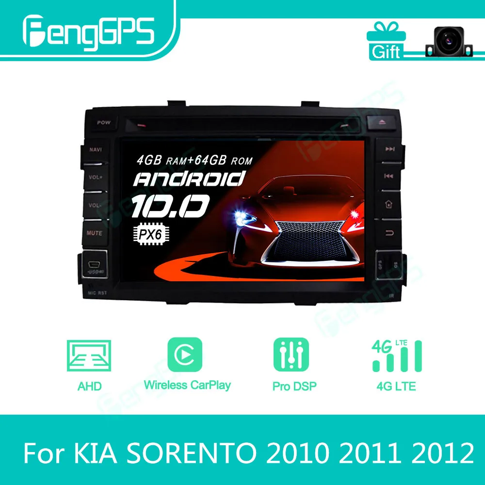 

Автомагнитола для KIA SORENTO 2010 2011 2012 Android, мультимедийный DVD-плеер 2 Din, Авторадио, GPS-навигация, экран блока PX6