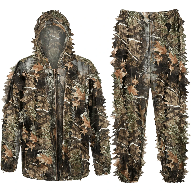 

Костюм с капюшоном кленовый лист Ghillie для охоты, Маскировка для леса, униформа Cs, дышащий Камуфляжный костюм для фотосъемки дикой природы